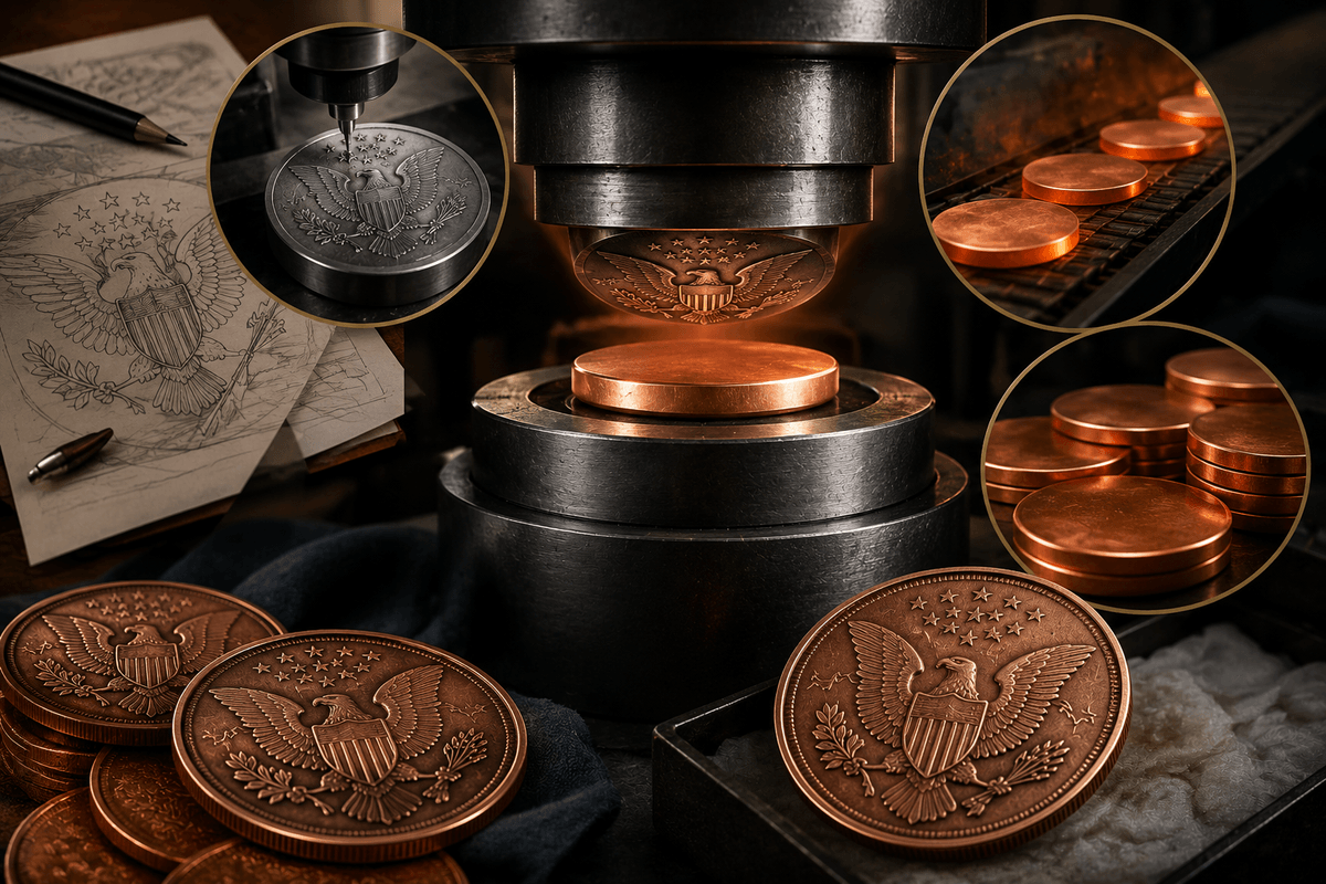 Cover illustration for How Are Copper Coins Made? The Complete Die-Striking Process Explained