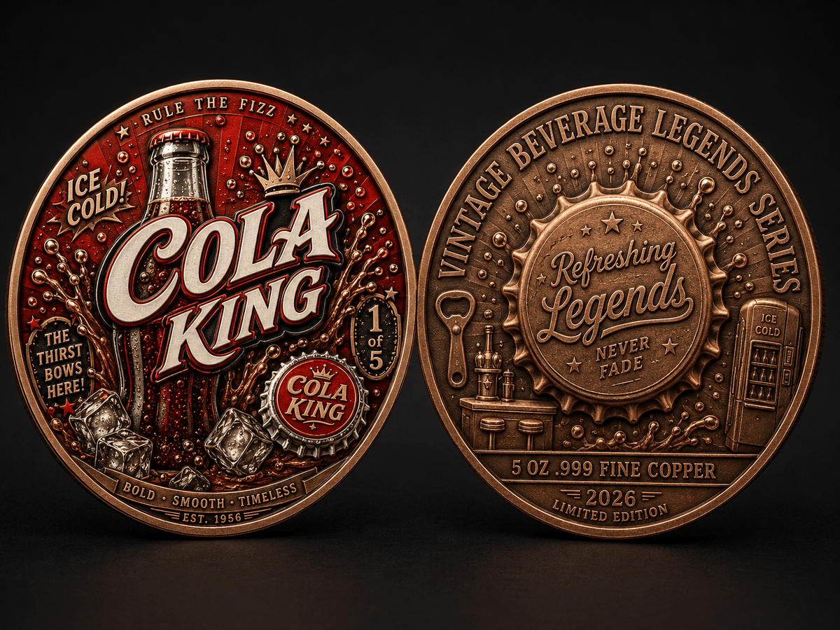 Classic Cola King - copper coins