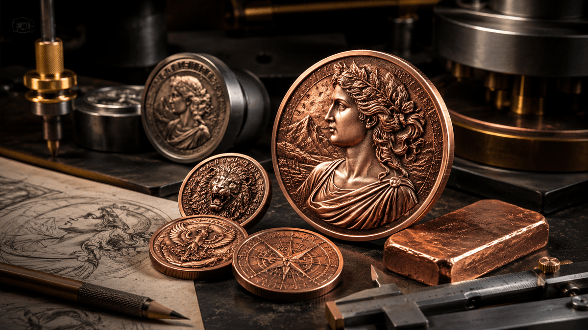 Cover illustration for Custom Copper Coins: Design, Production & Practical Uses