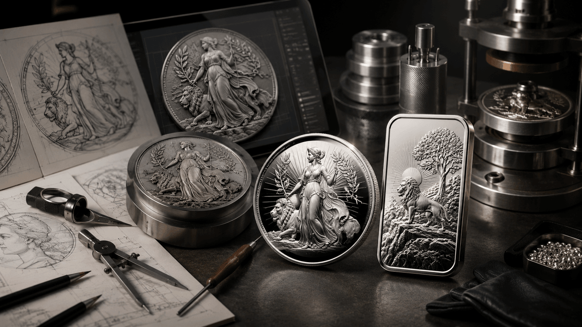 Cover illustration for Custom Silver Coins: How Hart Strike Mint Develops Collectible Projects