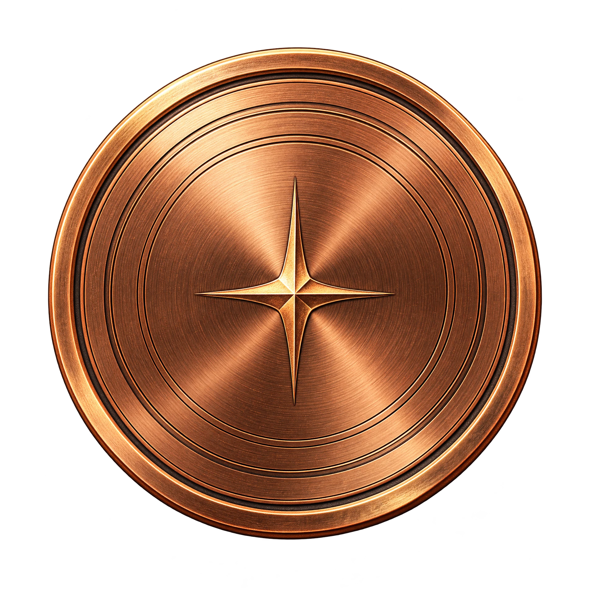 Copper collector coin with engraved details