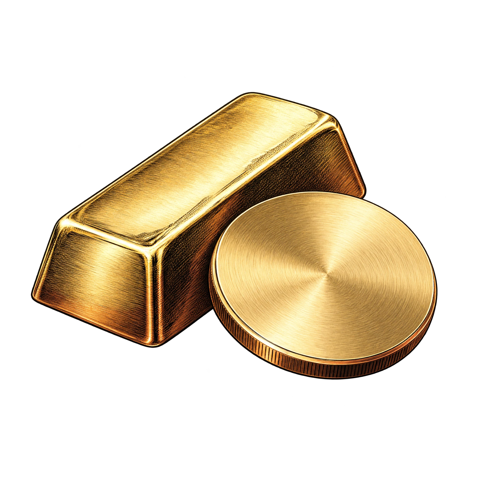 Gold-toned collector bar and coin design